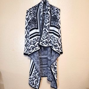 Calvin Klein Black/White Wrap Sweater Size S